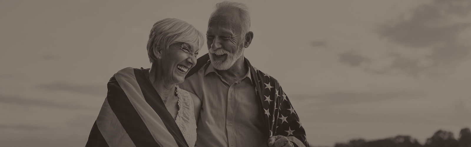 senior couple celebrating 4th of July